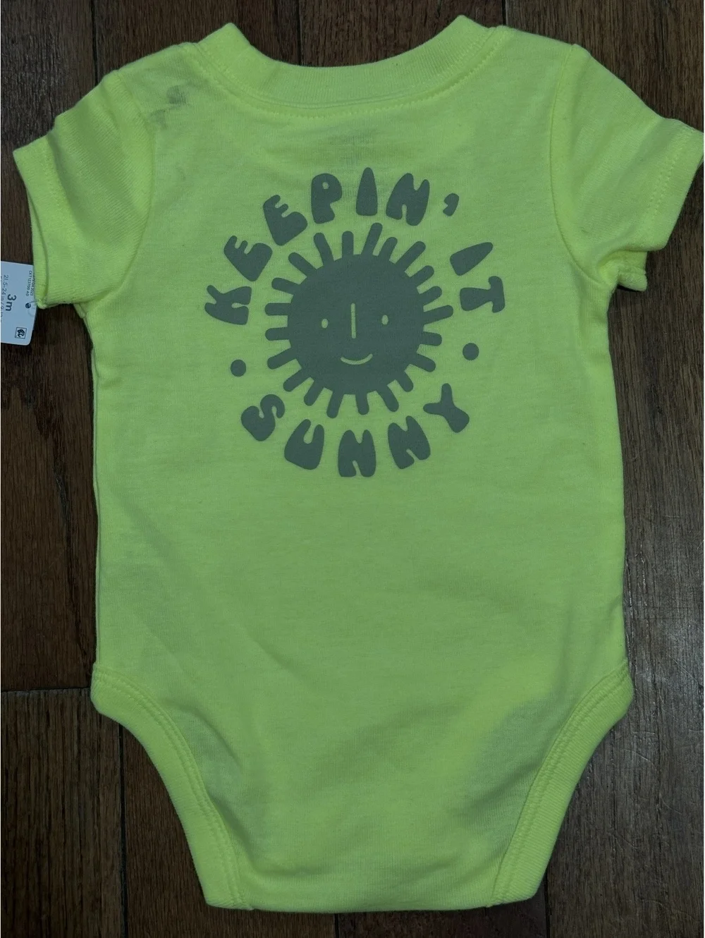 Carter's Baby Bodysuit 3 Months Yellow Keepin' It Sunny Graphic